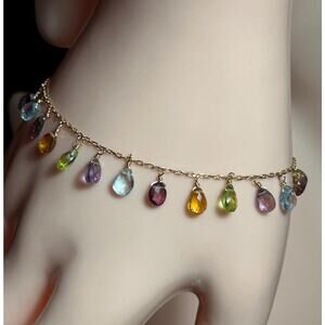 Jewelmark 14k yellow gold multicolor gemstone bracelet citrine amethyst topaz